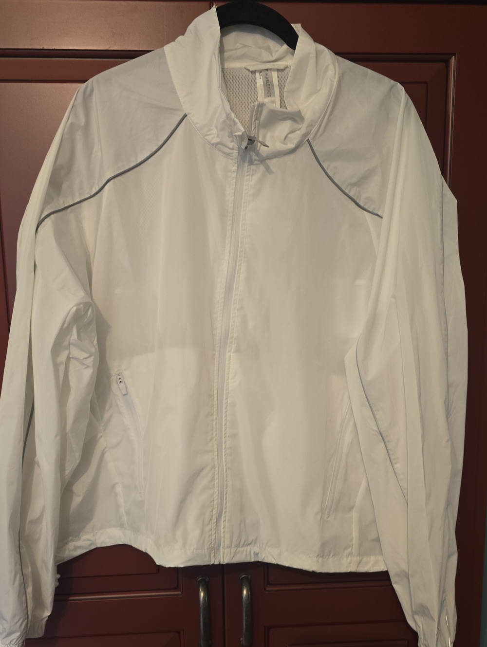 Fabletics Lightweight White Zip-Up Jacket
